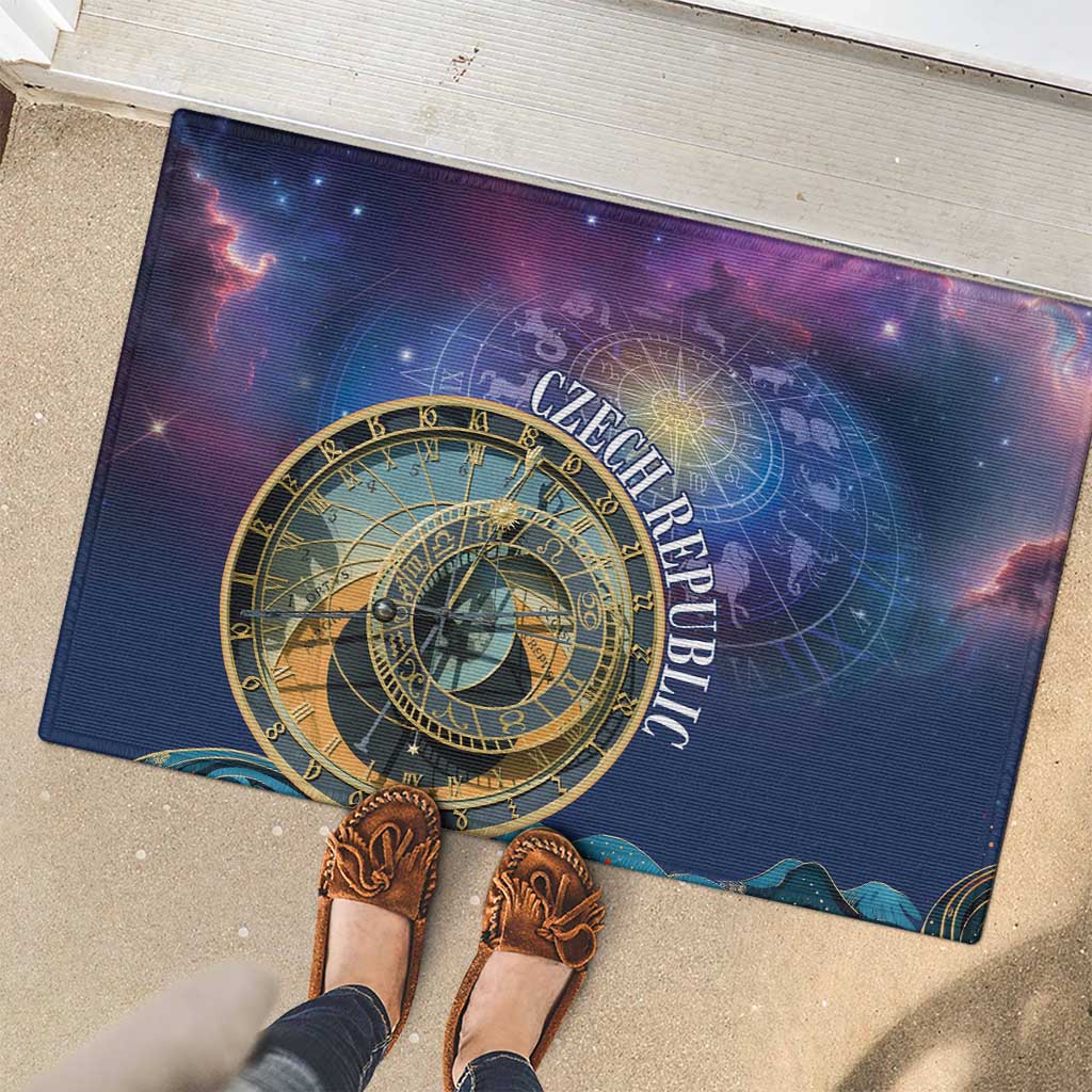 Czech Republic Astronomical Clock Rubber Doormat Zodiac Signs In Space - Wonder Print Shop