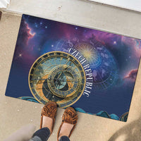 Czech Republic Astronomical Clock Rubber Doormat Zodiac Signs In Space - Wonder Print Shop