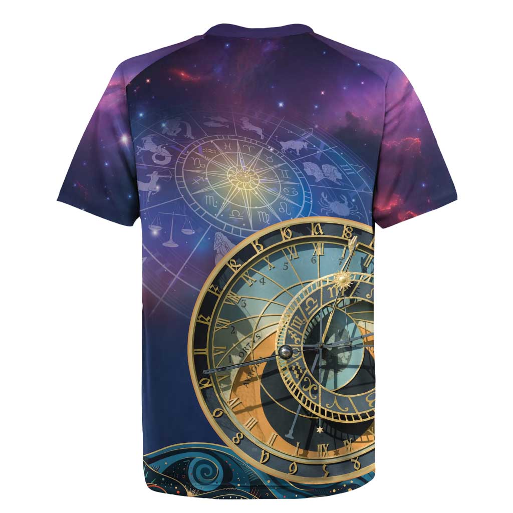 Czech Republic Astronomical Clock Rugby Jersey Zodiac Signs In Space - Wonder Print Shop
