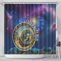 Czech Republic Astronomical Clock Shower Curtain Zodiac Signs In Space