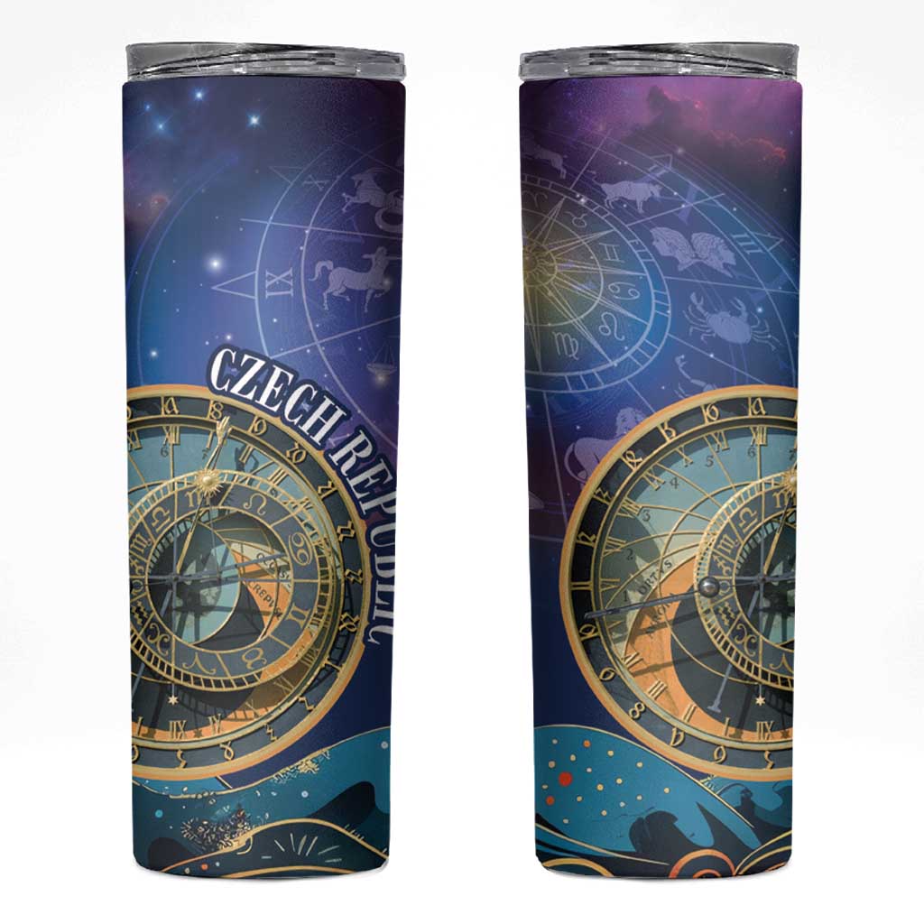 Czech Republic Astronomical Clock Skinny Tumbler Zodiac Signs In Space - Wonder Print Shop