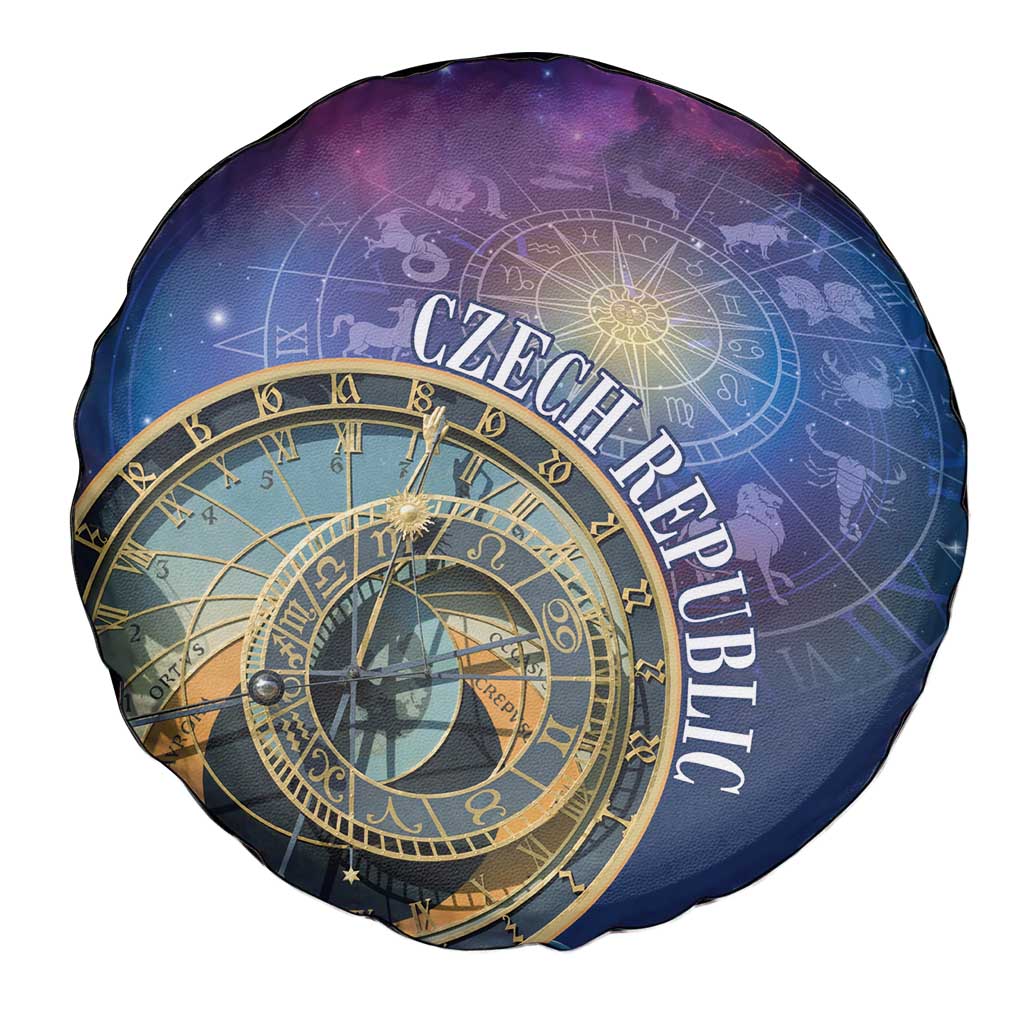 Czech Republic Astronomical Clock Spare Tire Cover Zodiac Signs In Space - Wonder Print Shop