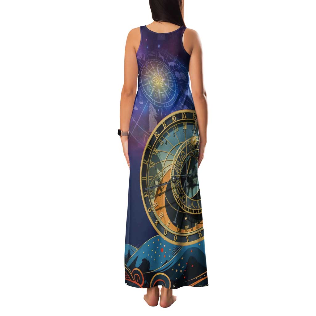 Czech Republic Astronomical Clock Tank Maxi Dress Zodiac Signs In Space - Wonder Print Shop