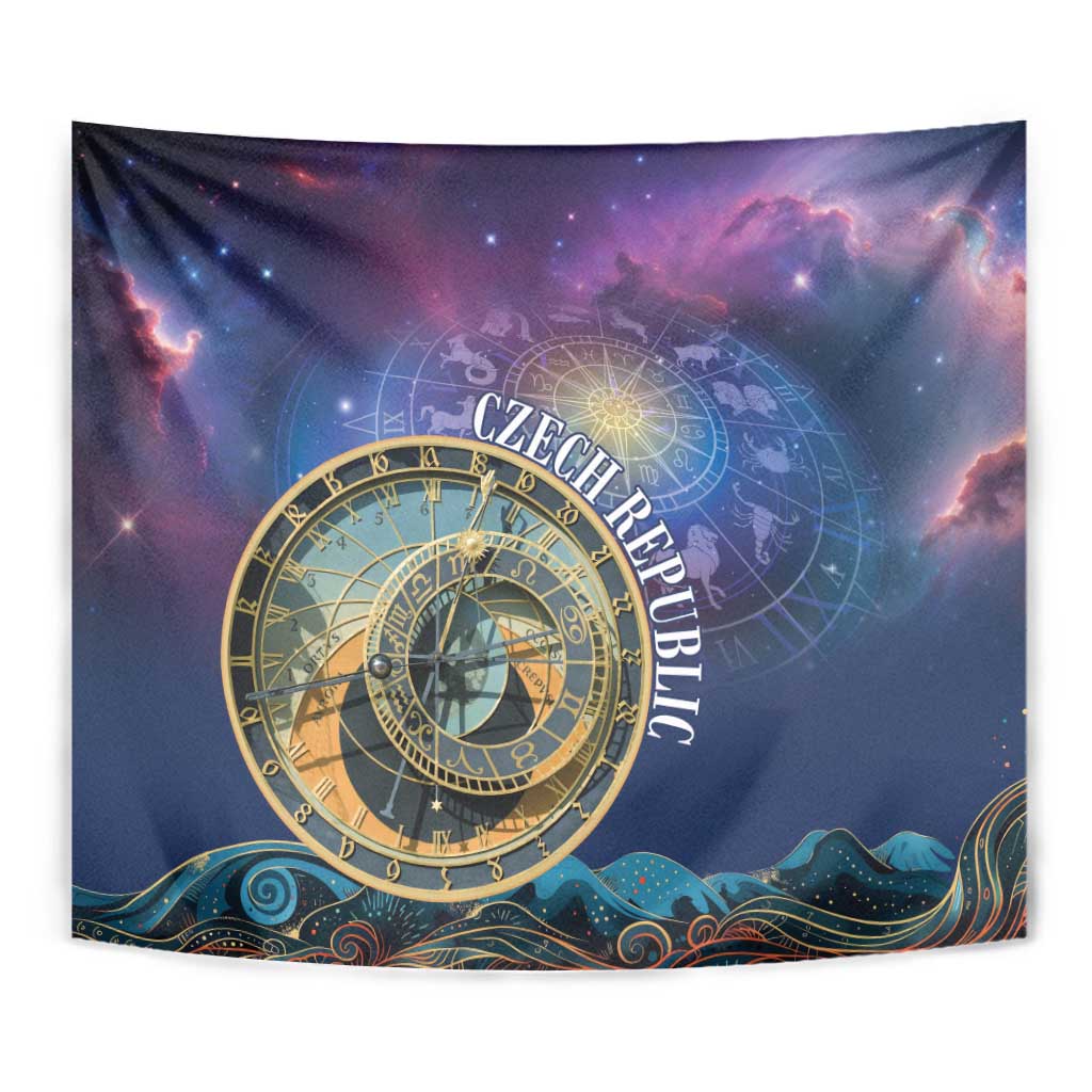 Czech Republic Astronomical Clock Tapestry Zodiac Signs In Space - Wonder Print Shop