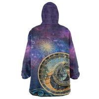 Czech Republic Astronomical Clock Wearable Blanket Hoodie Zodiac Signs In Space - Wonder Print Shop