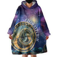 Czech Republic Astronomical Clock Wearable Blanket Hoodie Zodiac Signs In Space - Wonder Print Shop