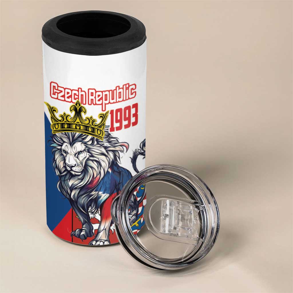 Personalized Czech Republic Restoration Day 4 in 1 Can Cooler Tumbler Double-Tailed Lion Truth Prevails - Wonder Print Shop