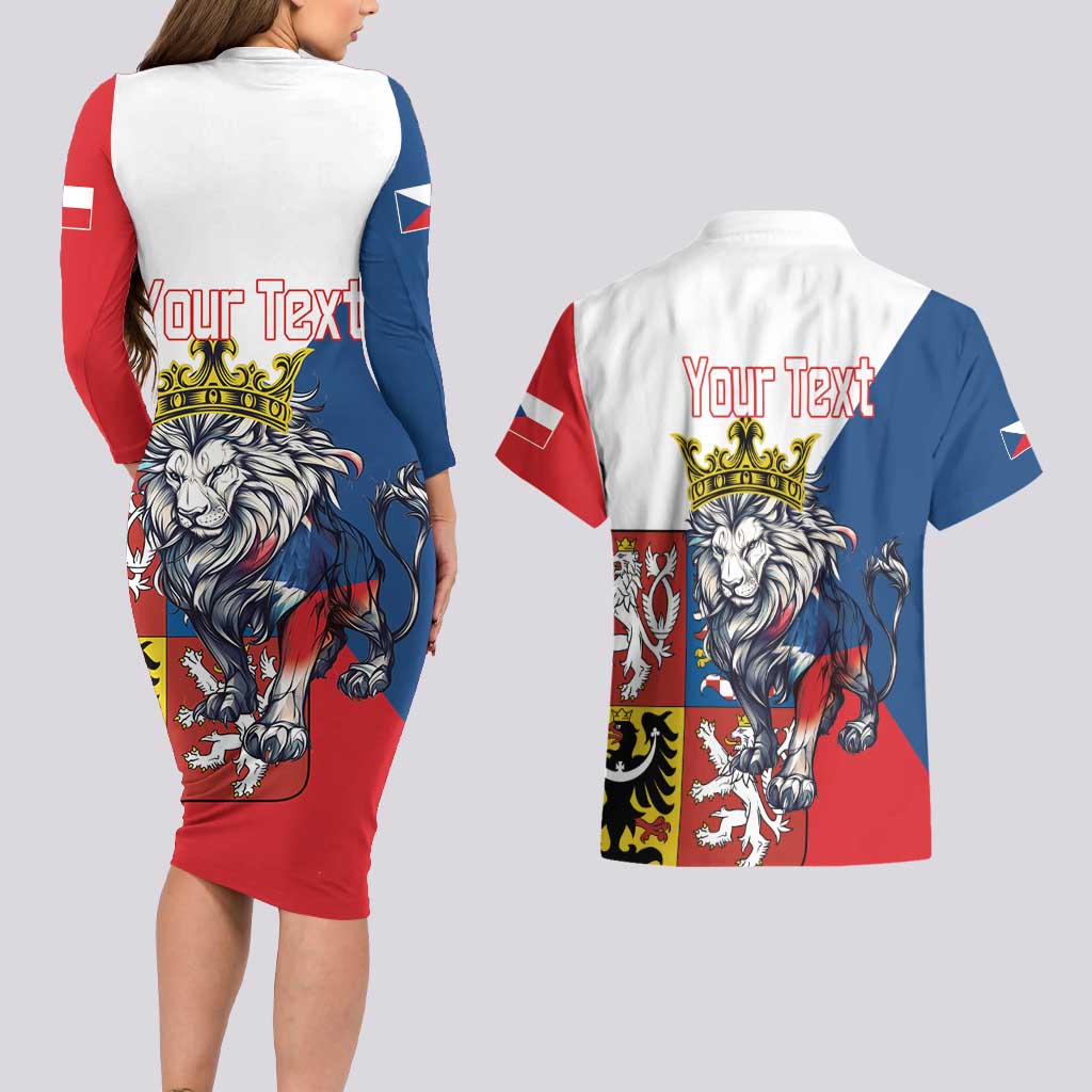 Personalized Czech Republic Restoration Day Couples Matching Long Sleeve Bodycon Dress and Hawaiian Shirt Double-Tailed Lion Truth Prevails - Wonder Print Shop