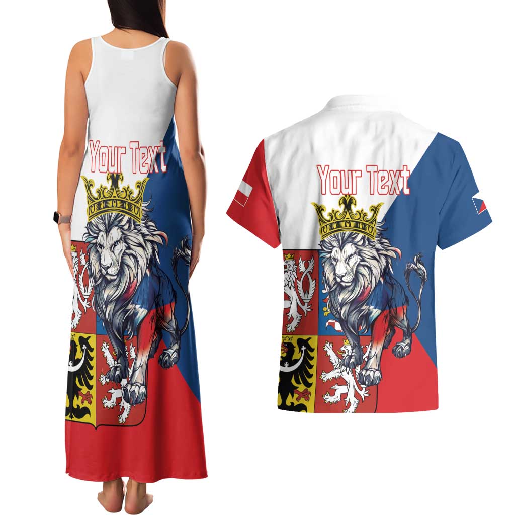 Personalized Czech Republic Restoration Day Couples Matching Tank Maxi Dress and Hawaiian Shirt Double-Tailed Lion Truth Prevails - Wonder Print Shop