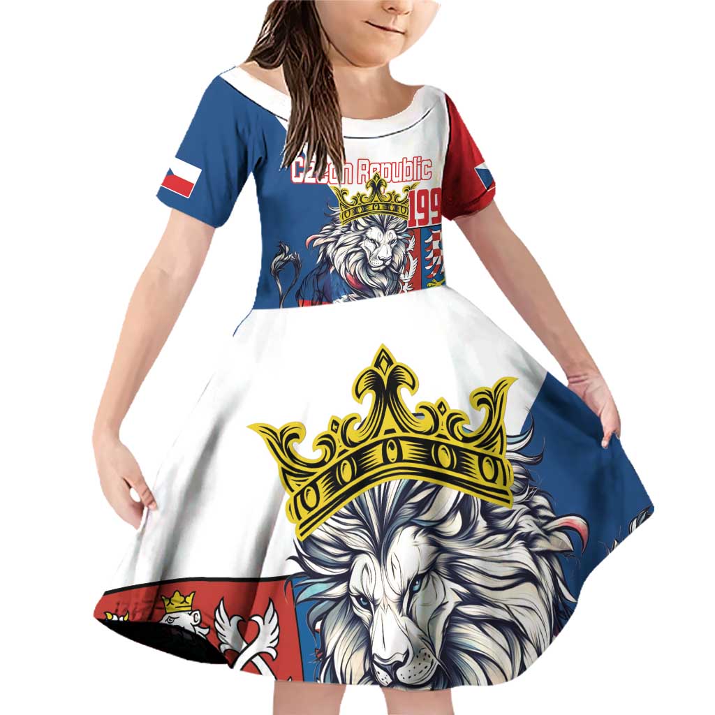 Personalized Czech Republic Restoration Day Family Matching Off Shoulder Short Dress and Hawaiian Shirt Double-Tailed Lion Truth Prevails - Wonder Print Shop