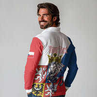 Personalized Czech Republic Restoration Day Long Sleeve Polo Shirt Double-Tailed Lion Truth Prevails - Wonder Print Shop