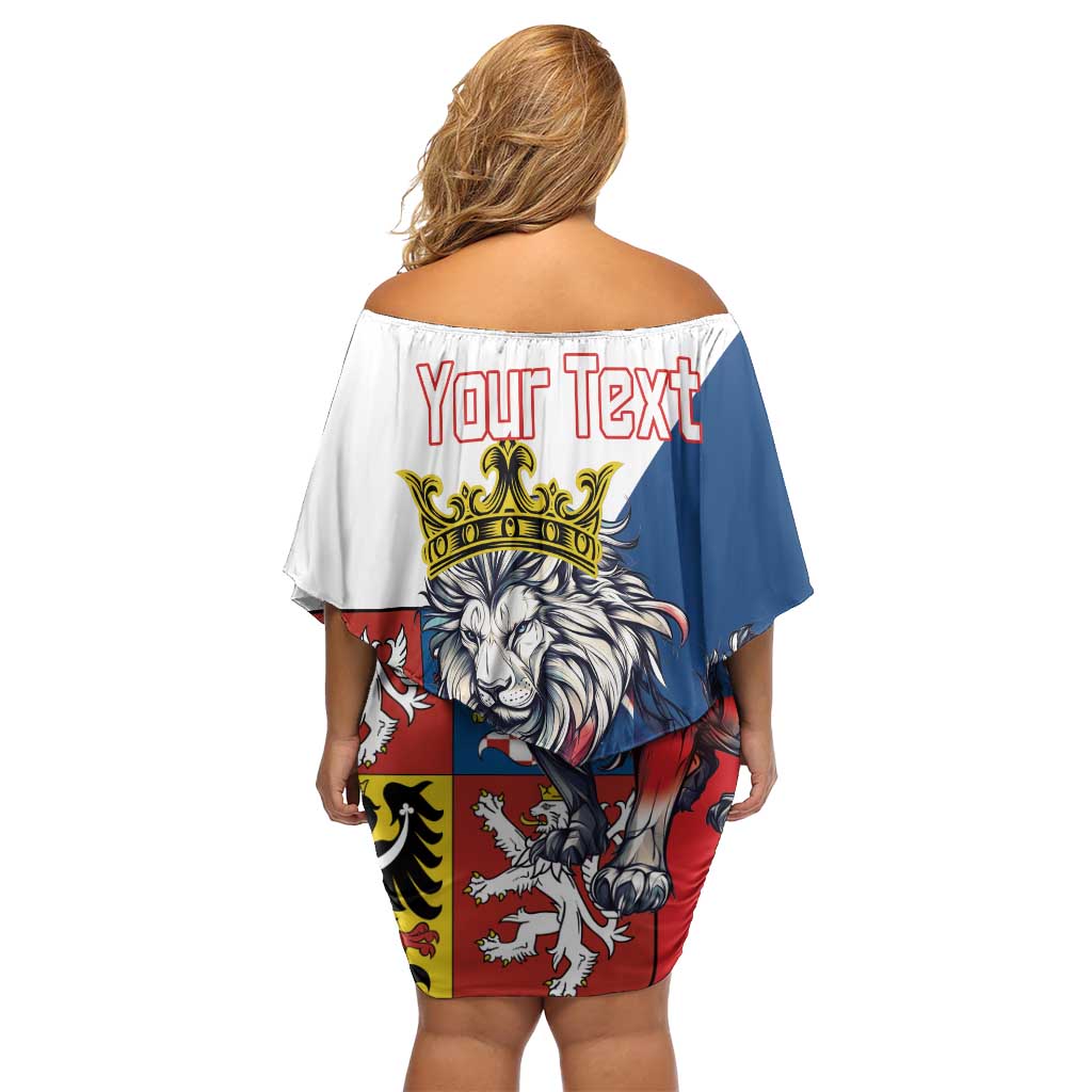 Personalized Czech Republic Restoration Day Off Shoulder Short Dress Double-Tailed Lion Truth Prevails - Wonder Print Shop