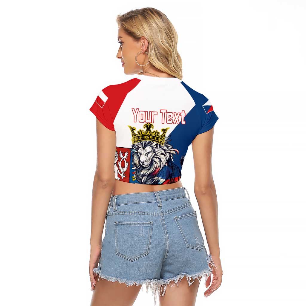 Personalized Czech Republic Restoration Day Raglan Cropped T Shirt Double-Tailed Lion Truth Prevails - Wonder Print Shop
