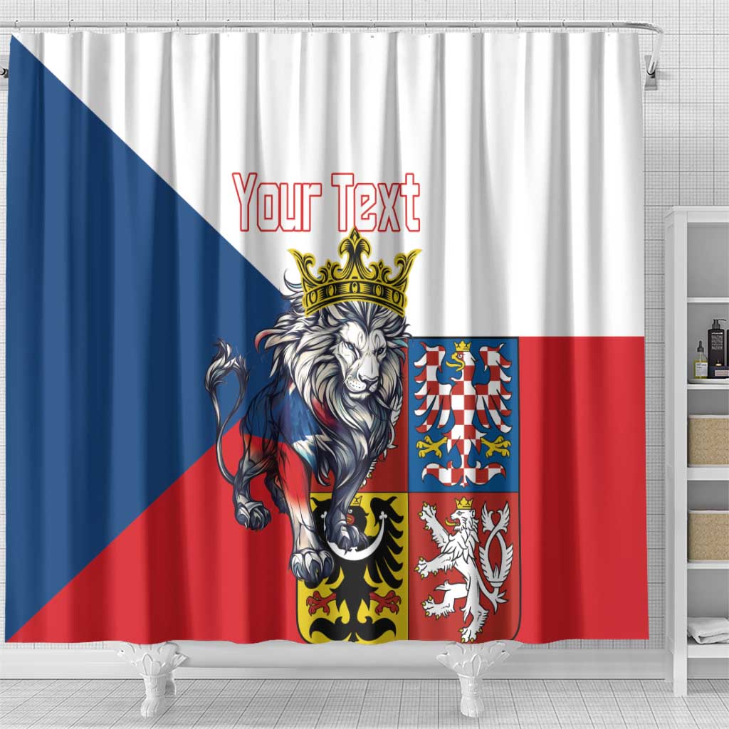 Personalized Czech Republic Restoration Day Shower Curtain Double-Tailed Lion Truth Prevails