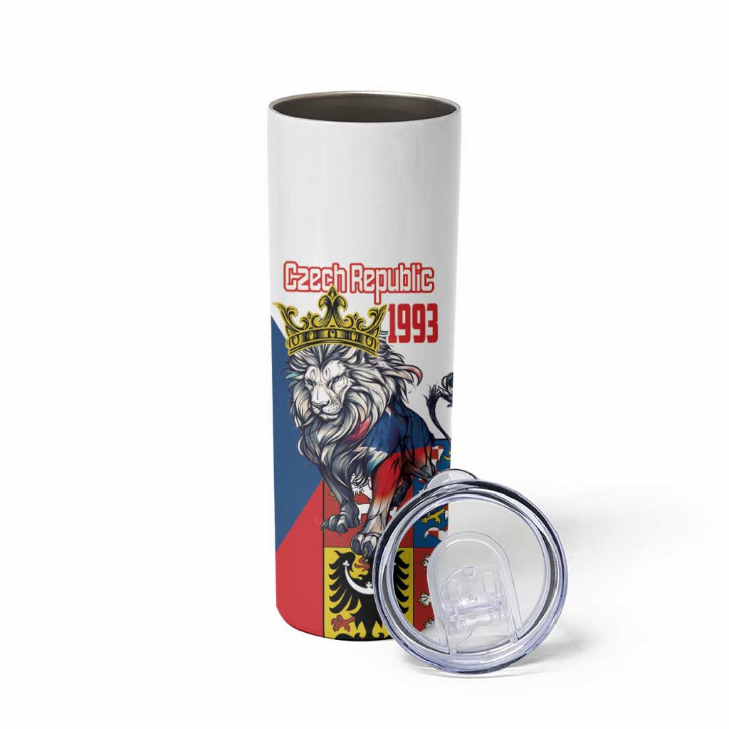 Personalized Czech Republic Restoration Day Skinny Tumbler Double-Tailed Lion Truth Prevails - Wonder Print Shop