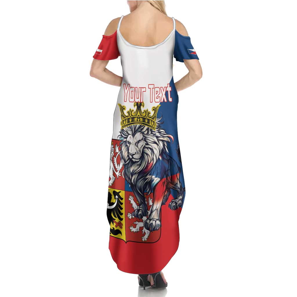 Personalized Czech Republic Restoration Day Summer Maxi Dress Double-Tailed Lion Truth Prevails - Wonder Print Shop