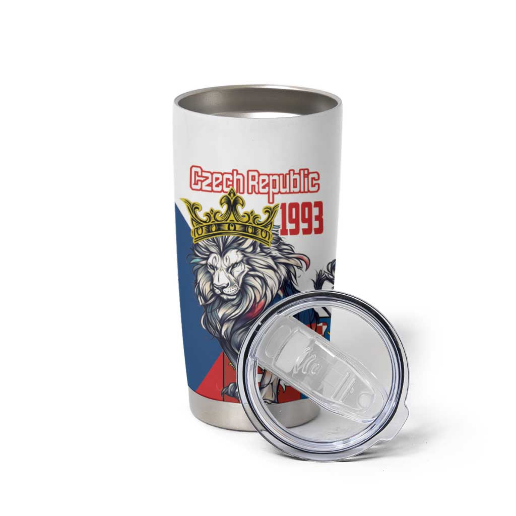 Personalized Czech Republic Restoration Day Tumbler Cup Double-Tailed Lion Truth Prevails - Wonder Print Shop