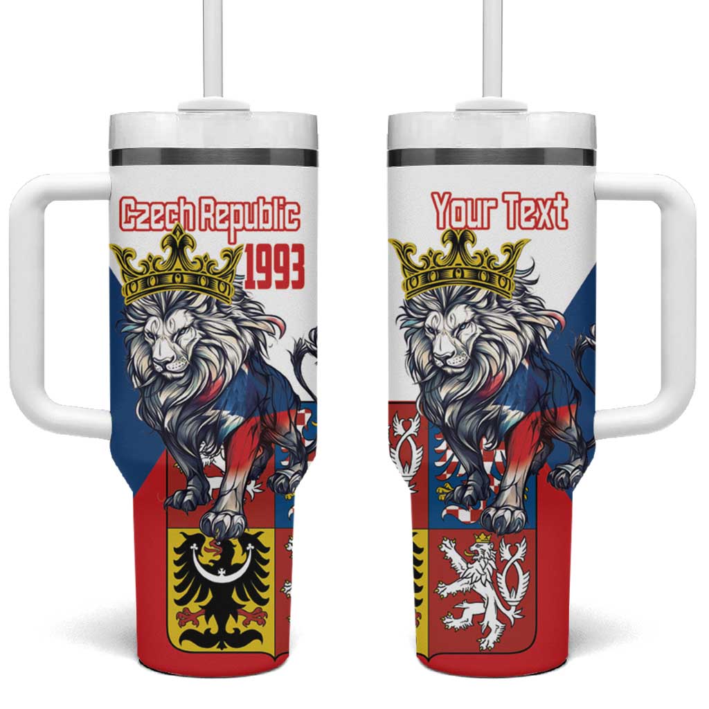 Personalized Czech Republic Restoration Day Tumbler With Handle Double-Tailed Lion Truth Prevails - Wonder Print Shop