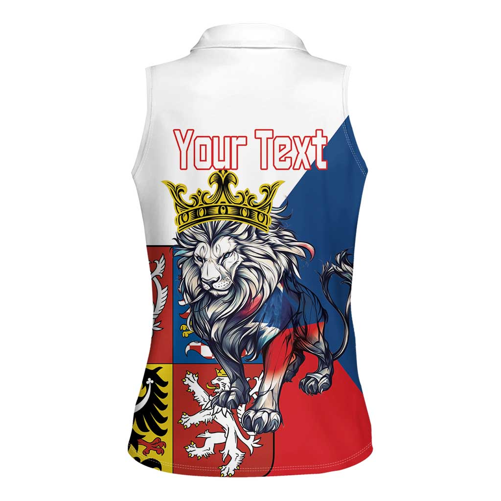 Personalized Czech Republic Restoration Day Women Sleeveless Polo Shirt Double-Tailed Lion Truth Prevails - Wonder Print Shop