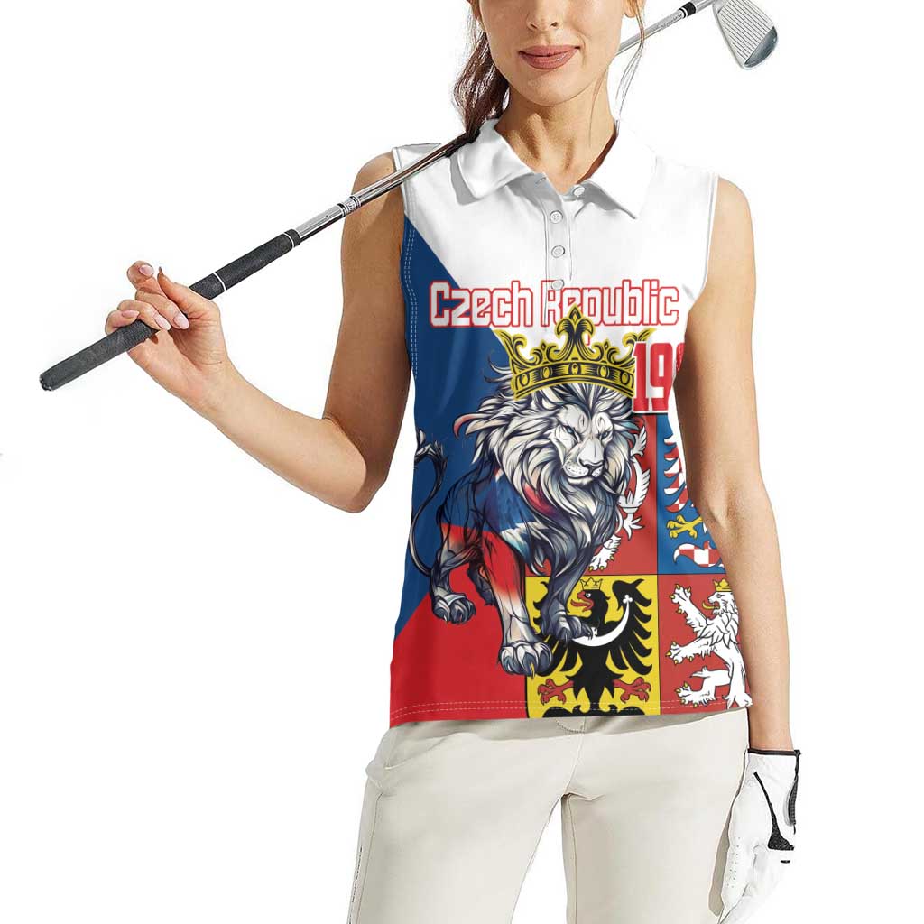 Personalized Czech Republic Restoration Day Women Sleeveless Polo Shirt Double-Tailed Lion Truth Prevails - Wonder Print Shop