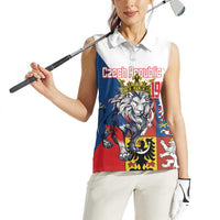 Personalized Czech Republic Restoration Day Women Sleeveless Polo Shirt Double-Tailed Lion Truth Prevails - Wonder Print Shop