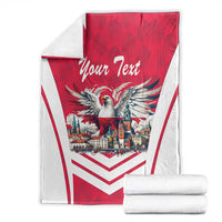 Personalized Poland White-Tailed Eagle Blanket Poznan City Flag Style