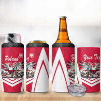 Personalized Poland White-Tailed Eagle 4 in 1 Can Cooler Tumbler Poznan City Flag Style - Wonder Print Shop