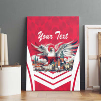 Personalized Poland White-Tailed Eagle Canvas Wall Art Poznan City Flag Style - Wonder Print Shop