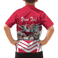 Personalized Poland White-Tailed Eagle Family Matching Summer Maxi Dress and Hawaiian Shirt Poznan City Flag Style - Wonder Print Shop