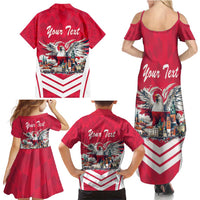 Personalized Poland White-Tailed Eagle Family Matching Summer Maxi Dress and Hawaiian Shirt Poznan City Flag Style - Wonder Print Shop