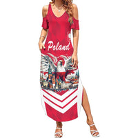 Personalized Poland White-Tailed Eagle Family Matching Summer Maxi Dress and Hawaiian Shirt Poznan City Flag Style - Wonder Print Shop