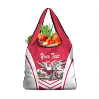 Personalized Poland White-Tailed Eagle Grocery Bag Poznan City Flag Style