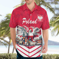 Personalized Poland White-Tailed Eagle Hawaiian Shirt Poznan City Flag Style - Wonder Print Shop