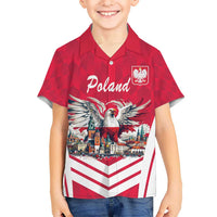 Personalized Poland White-Tailed Eagle Hawaiian Shirt Poznan City Flag Style - Wonder Print Shop