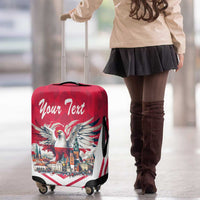 Personalized Poland White-Tailed Eagle Luggage Cover Poznan City Flag Style - Wonder Print Shop