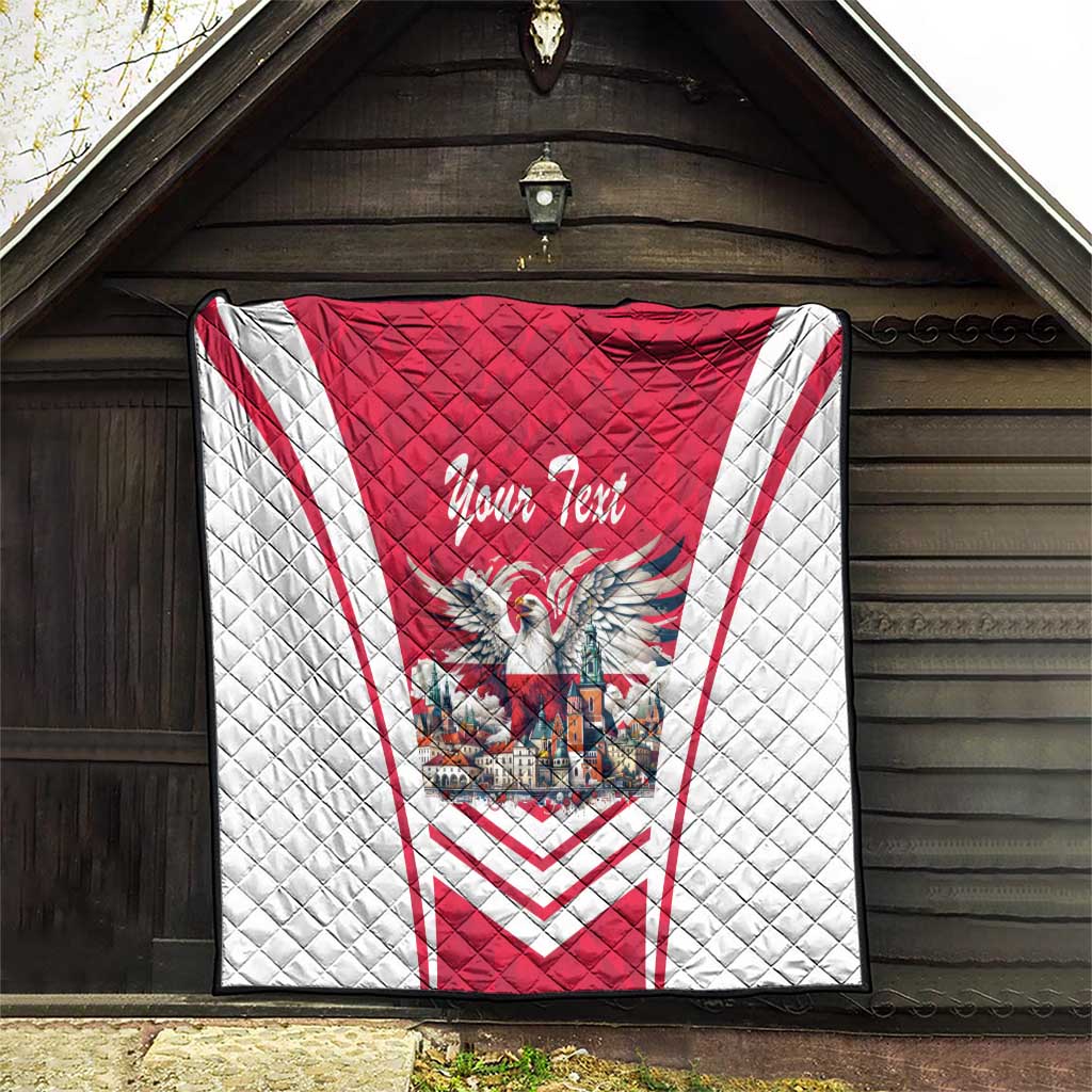 Personalized Poland White-Tailed Eagle Quilt Poznan City Flag Style - Wonder Print Shop