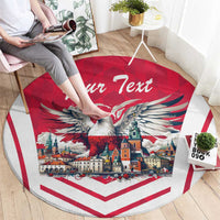 Personalized Poland White-Tailed Eagle Round Carpet Poznan City Flag Style