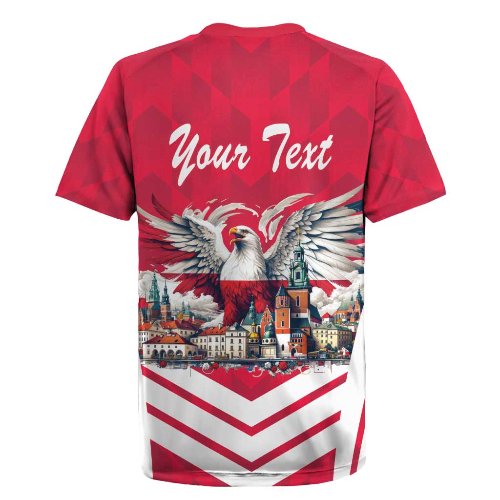Personalized Poland White-Tailed Eagle Rugby Jersey Poznan City Flag Style - Wonder Print Shop