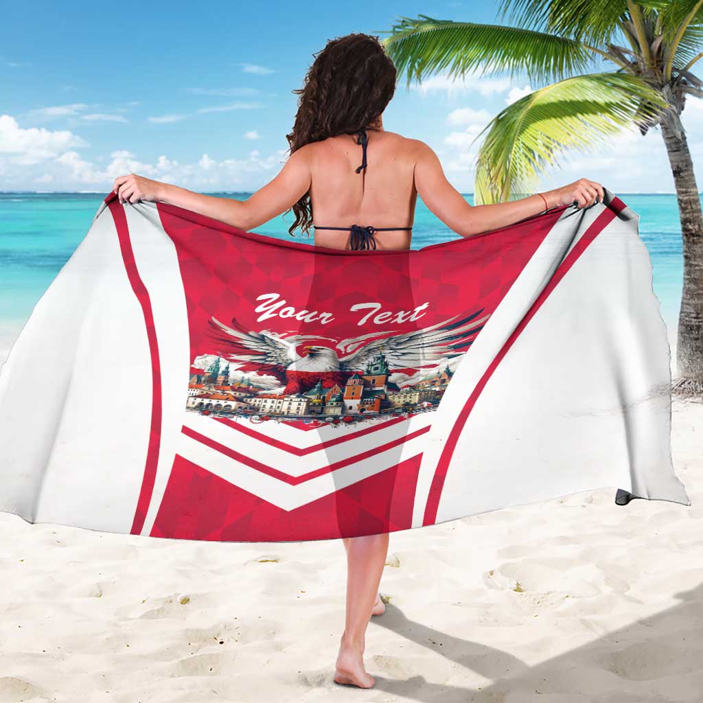 Personalized Poland White-Tailed Eagle Sarong Poznan City Flag Style - Wonder Print Shop