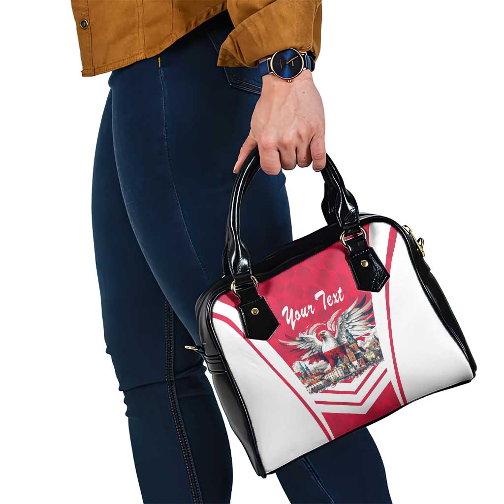 Personalized Poland White-Tailed Eagle Shoulder Handbag Poznan City Flag Style