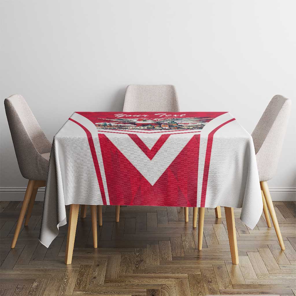 Personalized Poland White-Tailed Eagle Tablecloth Poznan City Flag Style - Wonder Print Shop