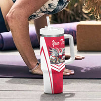 Personalized Poland White-Tailed Eagle Tumbler With Handle Poznan City Flag Style - Wonder Print Shop