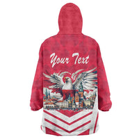 Personalized Poland White-Tailed Eagle Wearable Blanket Hoodie Poznan City Flag Style - Wonder Print Shop