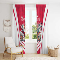 Personalized Poland White-Tailed Eagle Window Curtain Poznan City Flag Style - Wonder Print Shop