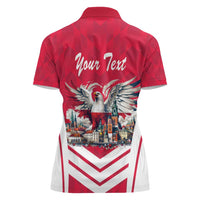 Personalized Poland White-Tailed Eagle Women Polo Shirt Poznan City Flag Style - Wonder Print Shop
