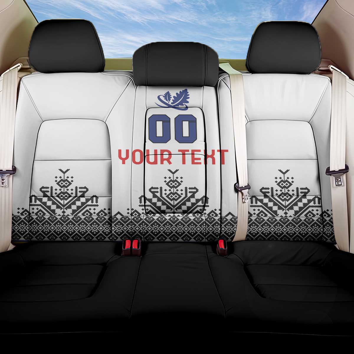Custom Romania Rugby Back Car Seat Cover White Version Retro Style