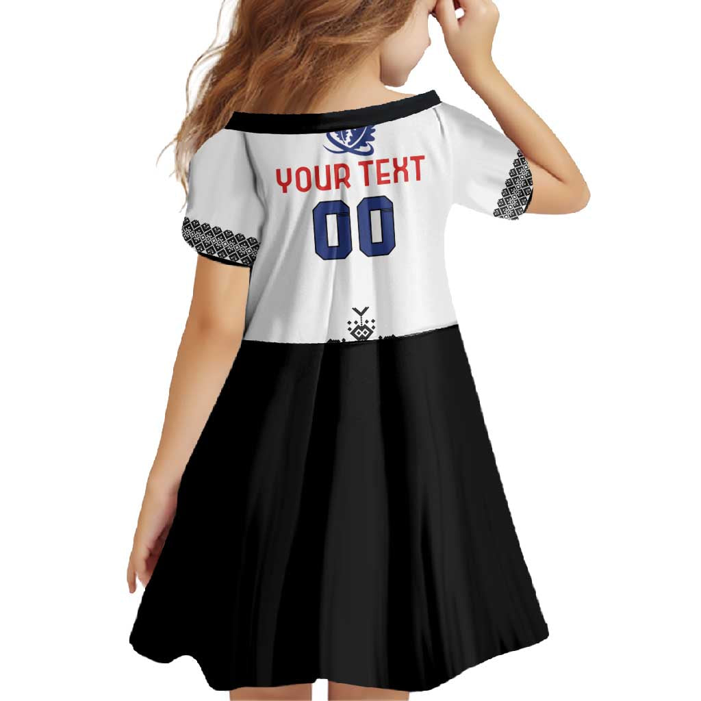 Custom Romania Rugby Family Matching Long Sleeve Bodycon Dress and Hawaiian Shirt White Version Retro Style