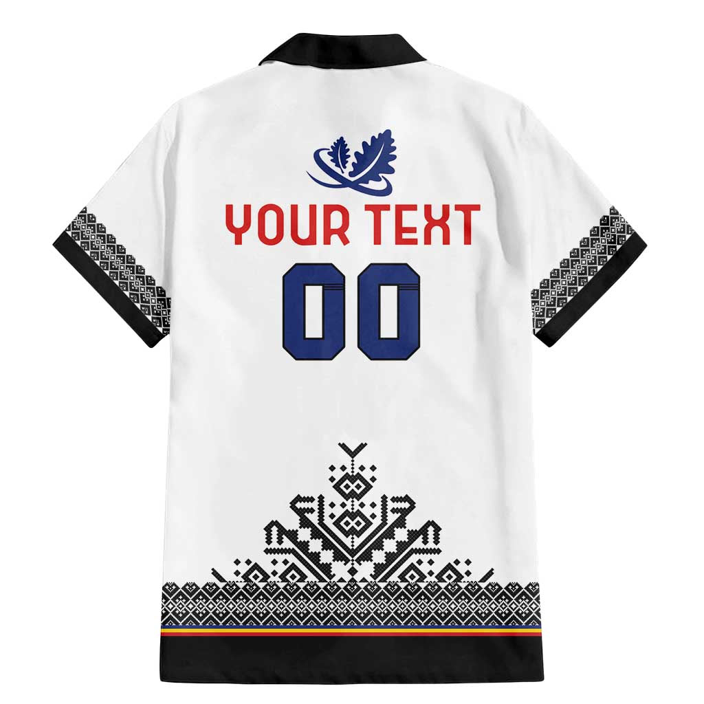 Custom Romania Rugby Family Matching Mermaid Dress and Hawaiian Shirt White Version Retro Style