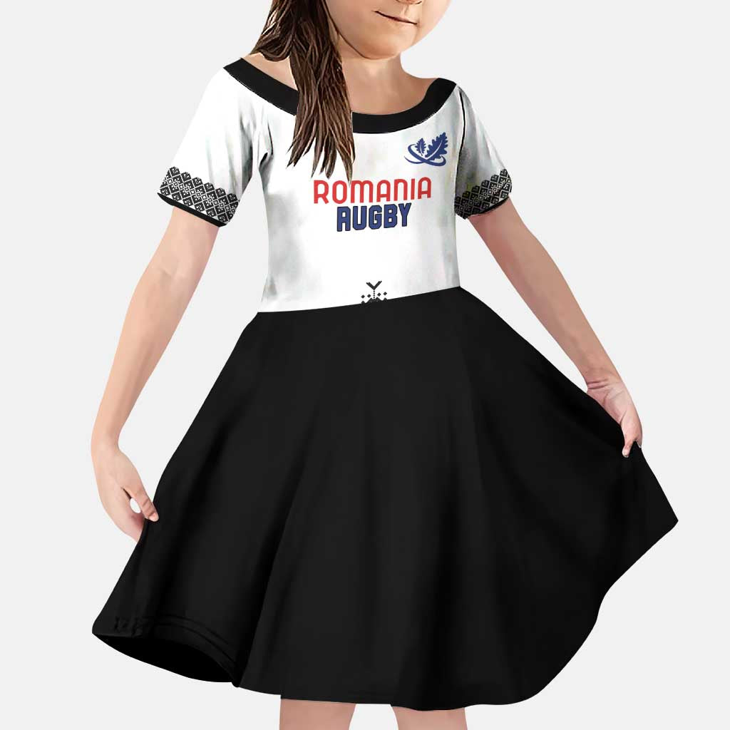 Custom Romania Rugby Family Matching Puletasi and Hawaiian Shirt White Version Retro Style