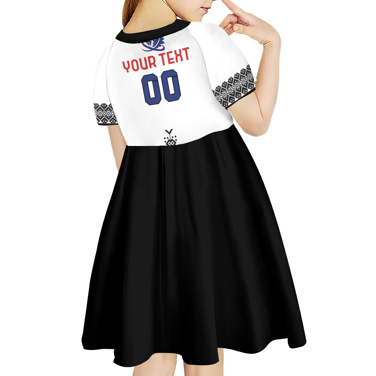 Custom Romania Rugby Kid Short Sleeve Dress White Version Retro Style